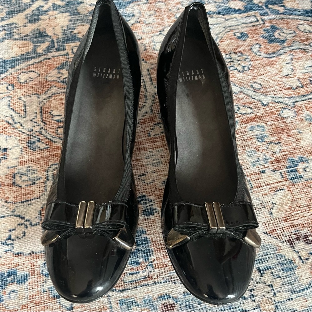 Stuart Weitzman Patent Leather Wedge Shoes Size 10